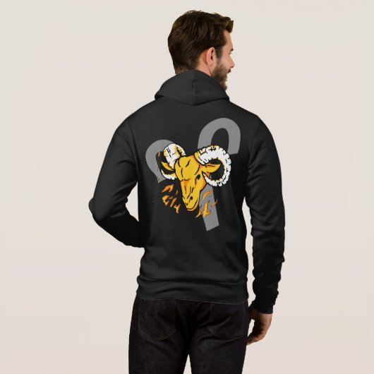 Widder der der RAM-Tierkreisastrologiehoodie der Hoodie (Schwarz voll)