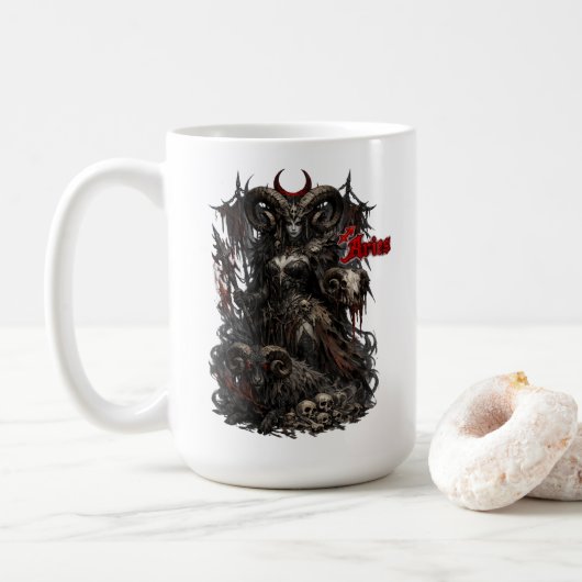 Widder — Der Gehörnte Vorbote Kaffeetasse (Mit Donut)