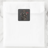 Widder — Der Gehörnte Vorbote Quadratischer Aufkleber (Tasche)