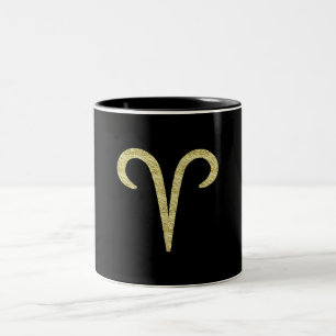 WIDDER Der Gold Crinkle Feuerzeichen Astrologie  Zweifarbige Tasse