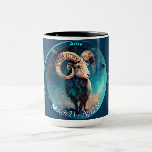 Widder, der Ram, anpassbar "21. März - 19. April" Tasse