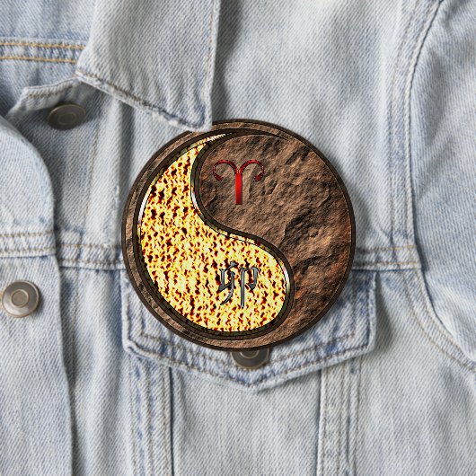 Widder & Erde-Hase Button (Beispiel)