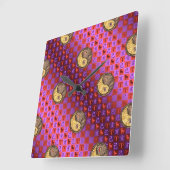 Widder & Erde Schwein Quadratische Wanduhr (Winkel)