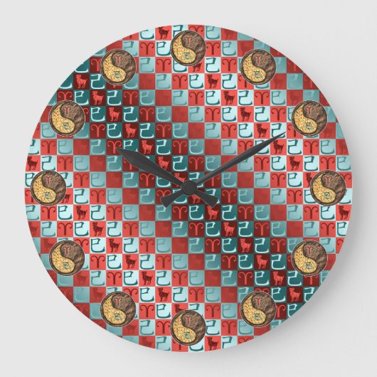 Widder & Erdnatter Große Wanduhr (Vorderseite)