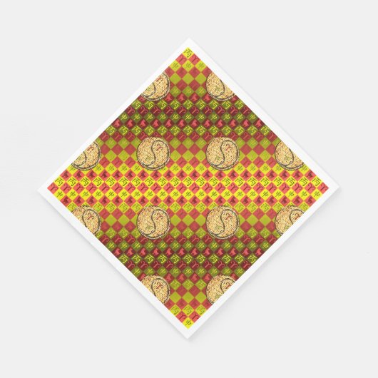 Widder & Feuer-Affe Serviette (Ecke)