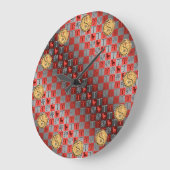 Widder & Feuer Kaninchen Große Wanduhr (Winkel)