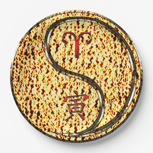 Widder & Feuer Tiger Pappteller (Vorderseite)
