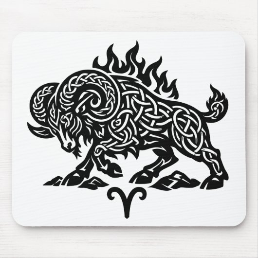 Widder Feuer‑Widder – keltische verfluchte Tinte Z Mousepad (Vorne)