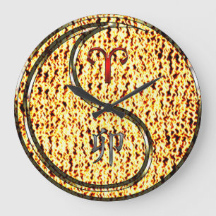 Widder & Feuerkaninchen Große Wanduhr