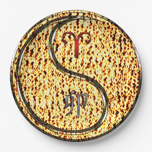 Widder & Feuerkaninchen Pappteller (Vorderseite)