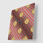 Widder & Feuerkaninchen Quadratische Wanduhr (Winkel)