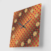 Widder & Feuerpferd Quadratische Wanduhr (Winkel)