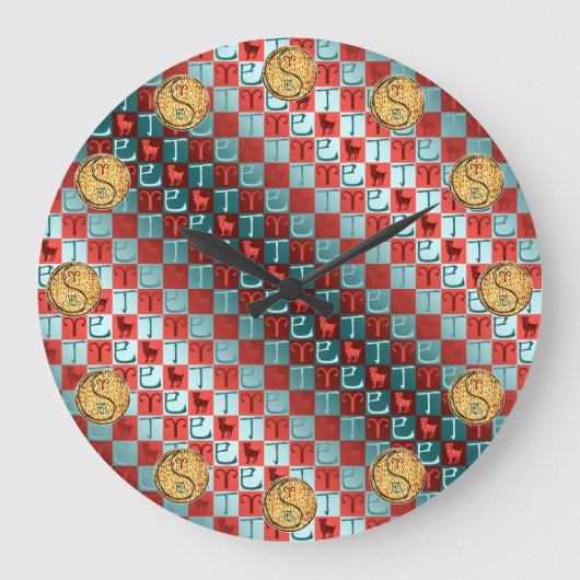 Widder & Feuerschlange Große Wanduhr (Vorderseite)