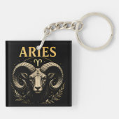 Widder führt mit Mut Zodiac Astrologie Geschenk Schlüsselanhänger (Rückseite)
