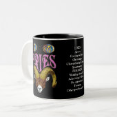 Widder-Geburts-Zeichen-Tierkreis-Tasse Zweifarbige Tasse (Vorderseite Links)