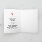 Widder-Geburtstags-Karte Karte (Innenseite)