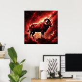 Widder-Geschenk für das kühne Feuerzeichen Poster (Heimbüro)