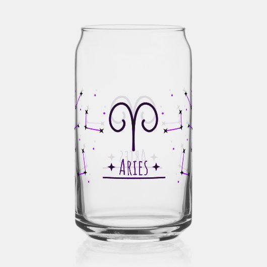 Widder Glasgeschenk für das Sternzeichen Widder Dosenglas (Vorderseite)