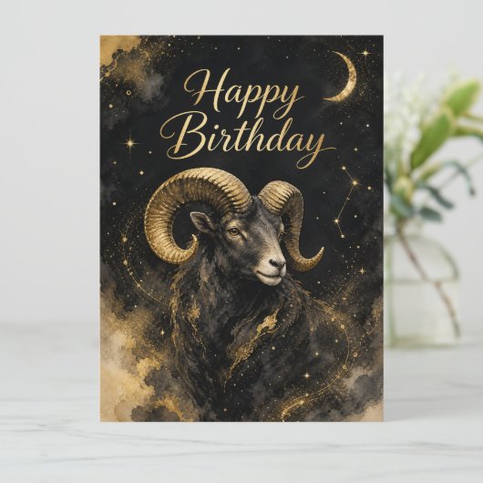 Widder Happy Birthday Sternzeichen Design (Stehend Vorderseite)