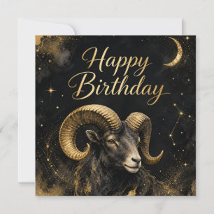 Widder Happy Birthday Sternzeichen Design Feiertagskarte