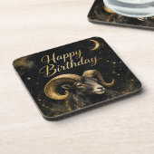 Widder Happy Birthday Sternzeichen Design Getränkeuntersetzer (Linke Seite)