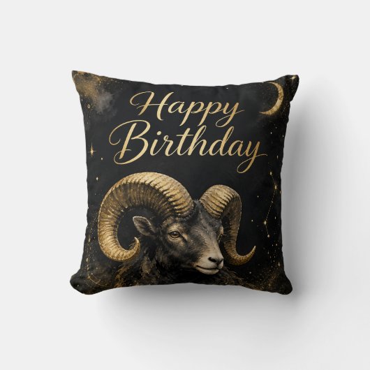 Widder Happy Birthday Sternzeichen Design Kissen (Vorderseite)