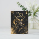 Widder Happy Birthday Sternzeichen Design Postkarte (Stehend Vorderseite)