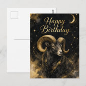 Widder Happy Birthday Sternzeichen Design Postkarte (Vorne/Hinten)