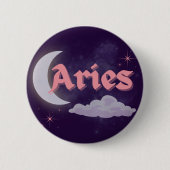 Widder Himmelsästhetik Mond Wolken Sterne Design Button (Vorderseite)
