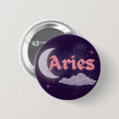 Widder Himmelsästhetik Mond Wolken Sterne Design Button (Vorne & Hinten)