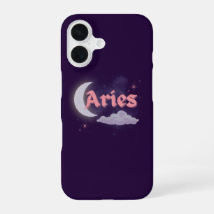 Widder Himmelsmond Wolken Sterne Astrologie Kunst iPhone 16 Hülle
