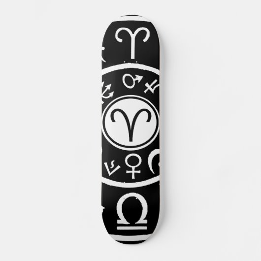 Widder Himmelssternzeichen Skateboard (Vorderseite)