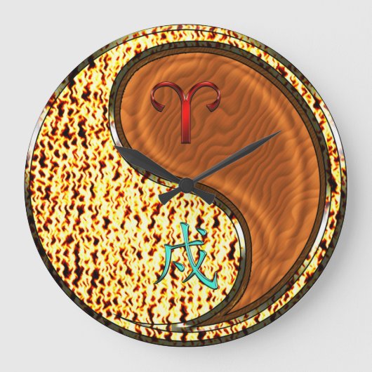 Widder & Holz Hund Große Wanduhr (Vorderseite)