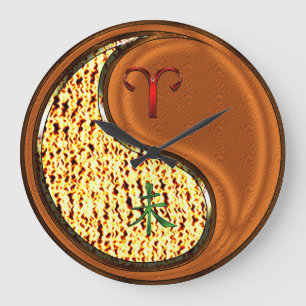 Widder & Holz Ziege Große Wanduhr