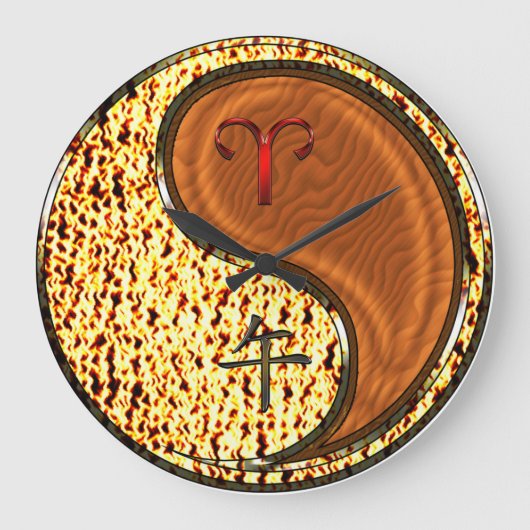 Widder & Holzpferd Große Wanduhr (Vorderseite)