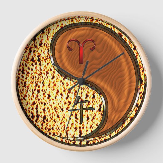 Widder & Holzpferd Uhr (Vorderseite)