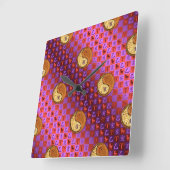 Widder & Holzschwein Quadratische Wanduhr (Winkel)