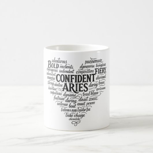 Widder Kaffeetasse | Sternzeichen Wortwolke (Mittel)
