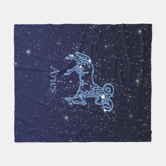 Widder-Konstellation und Tierkreis-Zeichen mit Fleecedecke (Vorderseite (Horizontal))