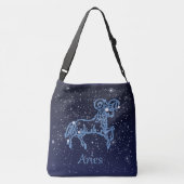 Widder-Konstellation und Tierkreis-Zeichen mit Tragetaschen Mit Langen Trägern (Rückseite)