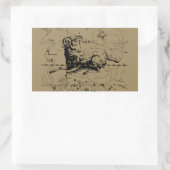 Widder-Konstellations-Karte Hevelius 1690 Rechteckiger Aufkleber (Tasche)