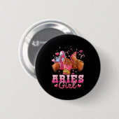 Widder Mädchen Geburtstagskönigin Frauen Geburtsta Button (Vorne & Hinten)