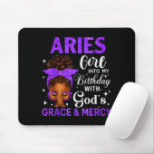 Widder-Mädchen Stepping Geburtstag Schwarze Frauen Mousepad (Mit Mouse)