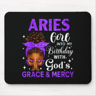 Widder-Mädchen Stepping Geburtstag Schwarze Frauen Mousepad