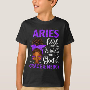 Widder Mädchen Stepping Geburtstag Schwarze Frauen T-Shirt