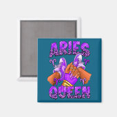 Widder-Mädchen Sternzeichen Geburtstag Afro-Queen- Magnet (Vorderseite/Rückseite)