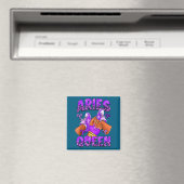 Widder-Mädchen Sternzeichen Geburtstag Afro-Queen- Magnet (In Situ (Geschirrspüler))