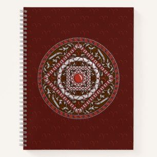 Widder Mandala Spiralblock Notizbuch