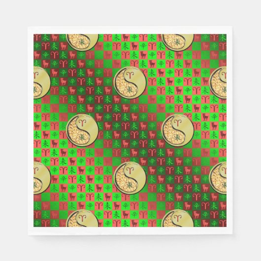 Widder & Metall Ziege Serviette (Vorderseite)
