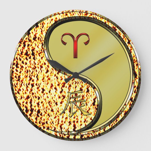 Widder & Metalldrache Große Wanduhr (Vorderseite)